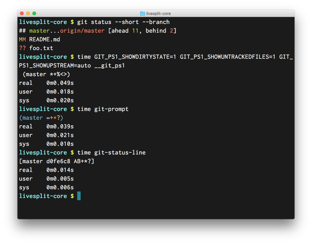 GitHub - chasestubblefield/git-status-line: Visual git status for use ...