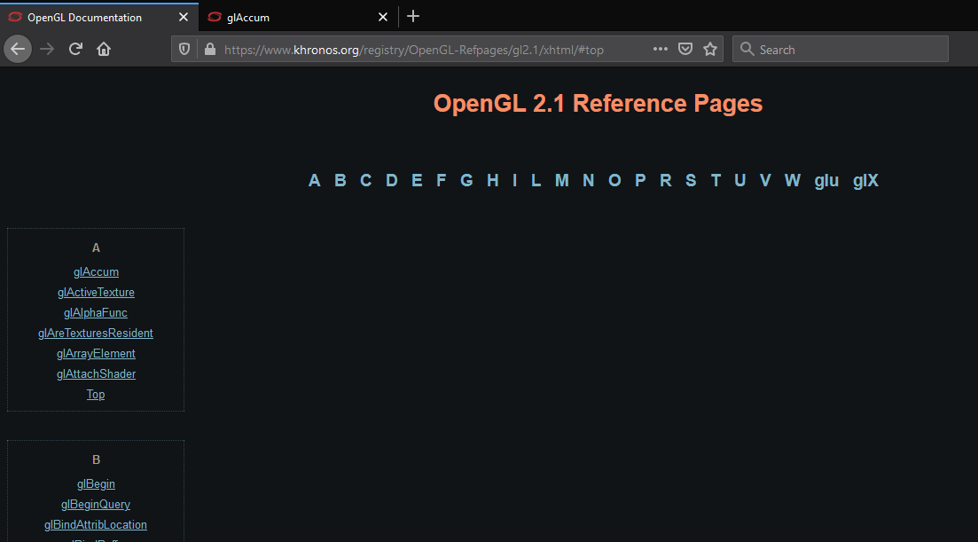 [Broken Website] Khronos OpenGL Ref Pages · Issue #5176 · darkreader ...