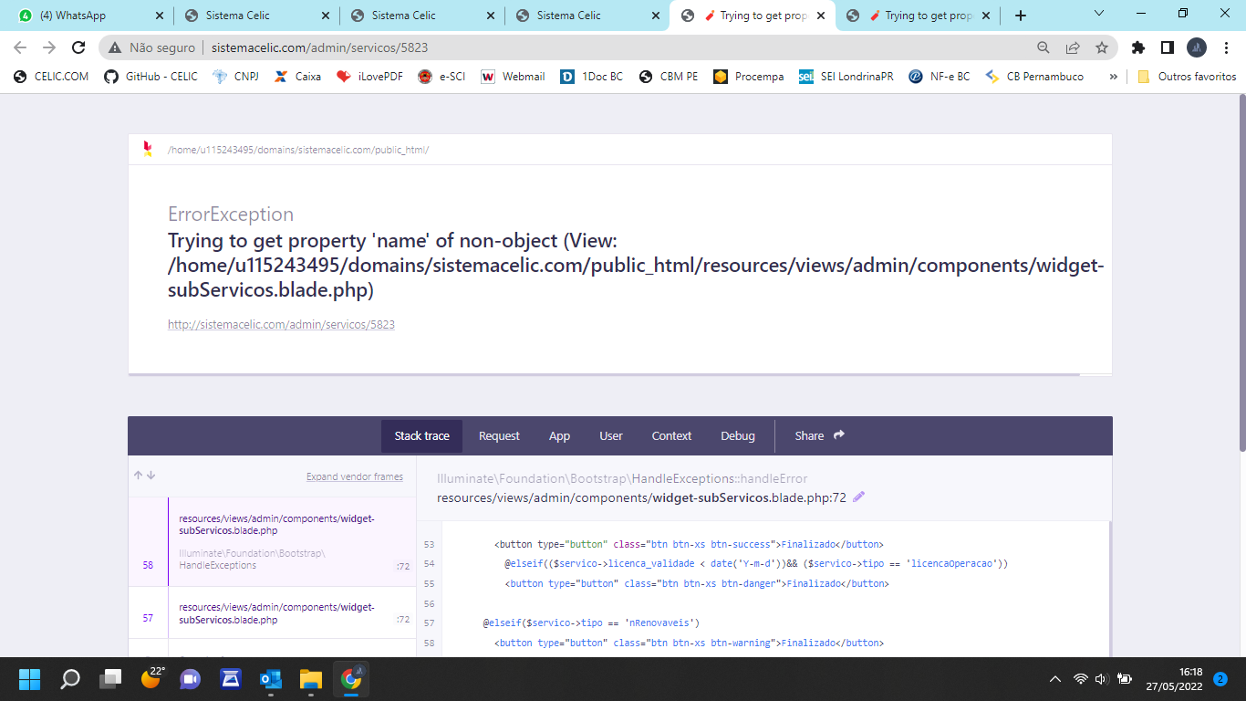 Erro - Serviço · Issue #270 · fullcontent/sistemacelic · GitHub