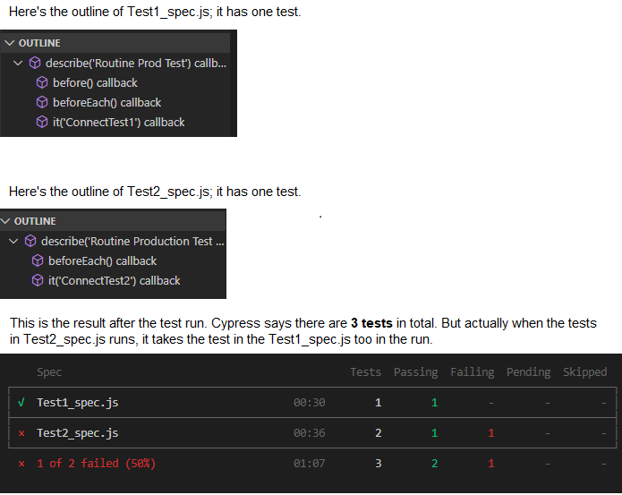 Describe block is linked to another spec file out of the file it is ...