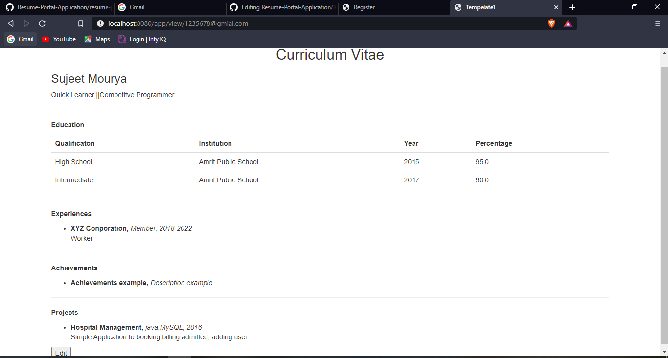 GitHub - sujeetdpa/Resume-Portal-Application: A website where user can ...