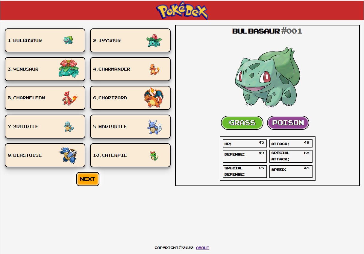 GitHub - dustinn1235/Pokedex-react: React website use to display ...