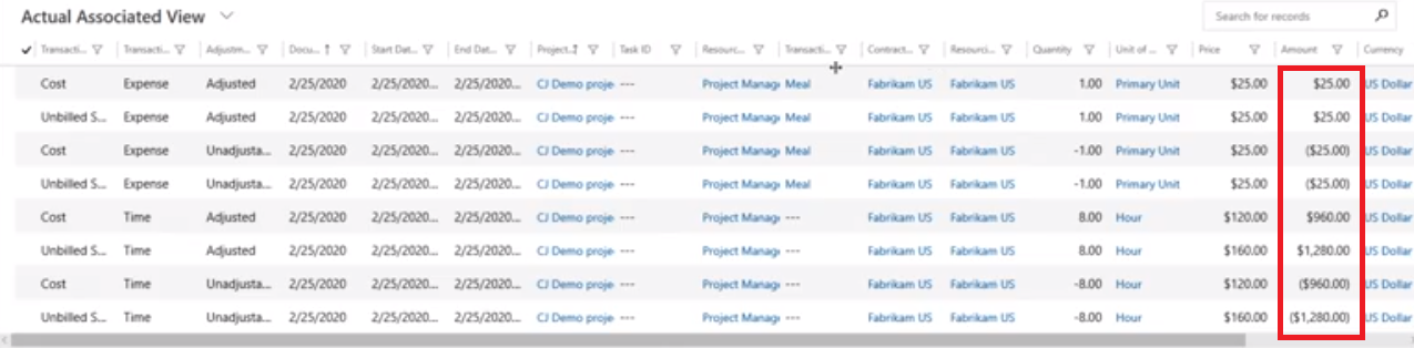 Πραγματικές τιμές εξόδων.