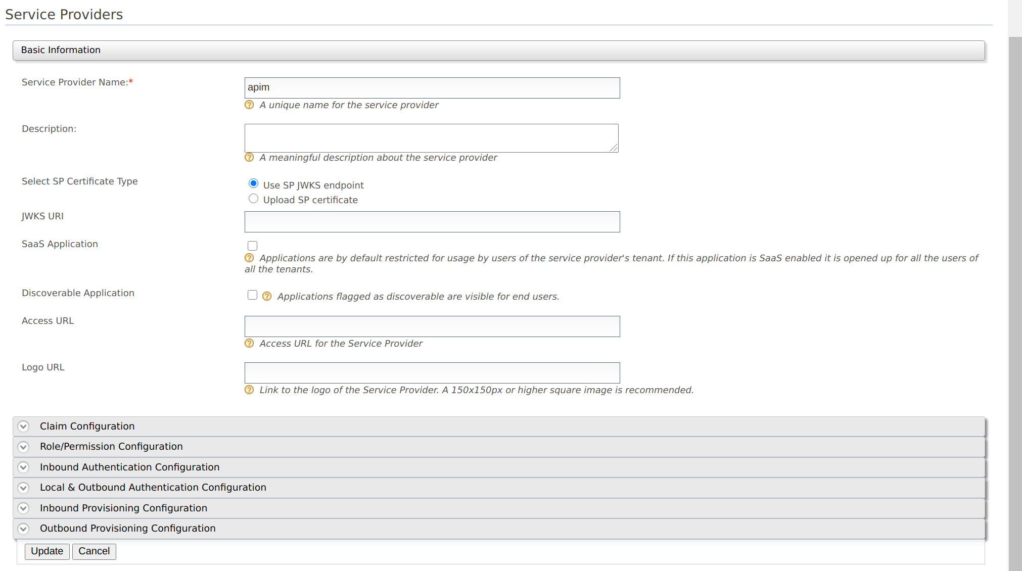 Local & Outbound Authentication Configuration is missing in Identity ...
