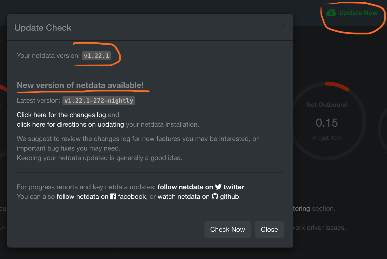 Update check in dashboard not working correctly in Docker images ...