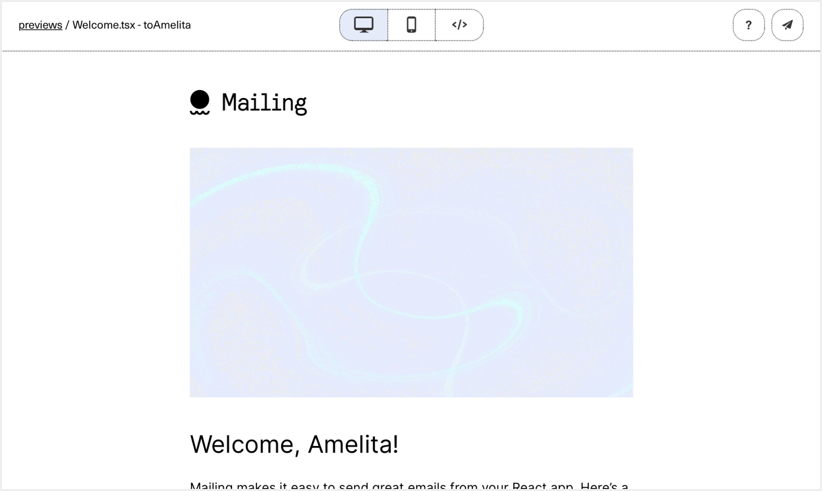 Mailing desktop preview