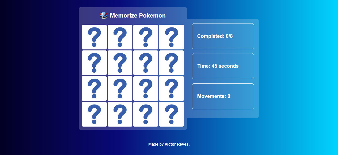 Memory Games Coding GitHub - vreyesg26/MemoryGame: Game made with HTML5, CSS3 and ...