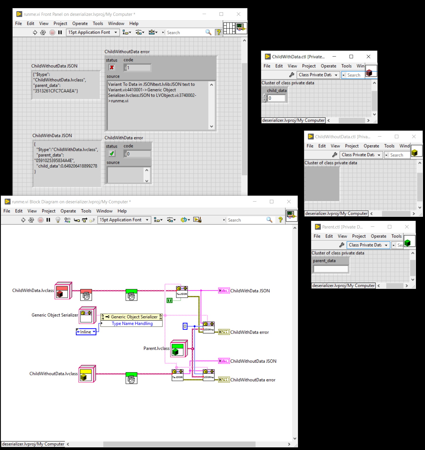 Error when deserializing classes with no private data · Issue 21 · LogMANOriginal/JSONtext