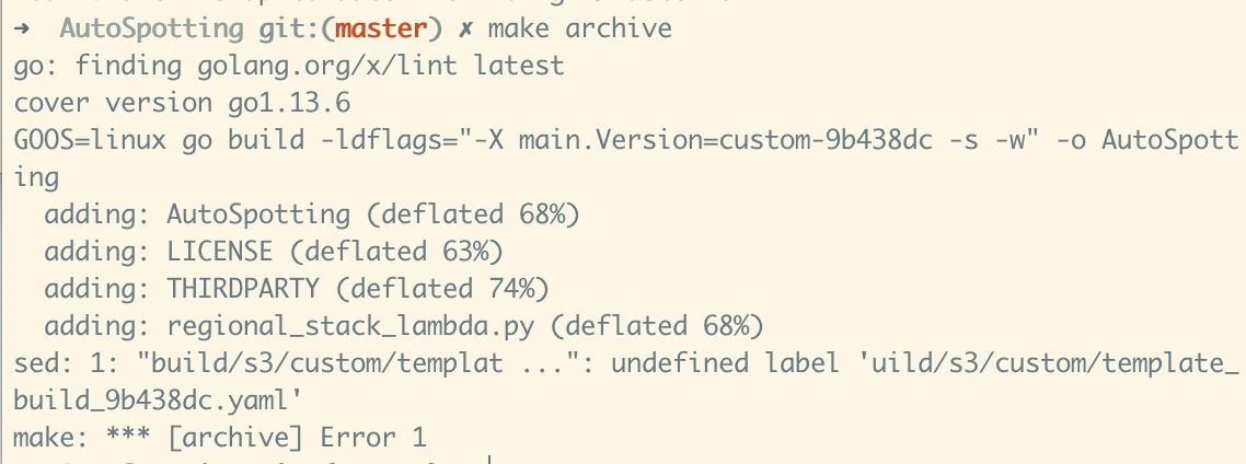 `make archive` fails on macOS · Issue #377 · LeanerCloud/AutoSpotting ...