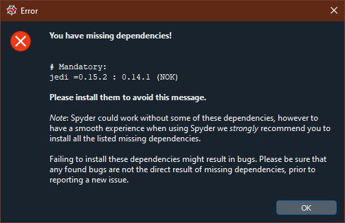 Spyder 4.1.1: jedi 0.15.2 dependency error · Issue #11879 · spyder-ide ...