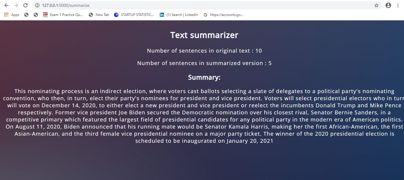 GitHub - mandar196/Summary_Generator: An End to End ML Application ...