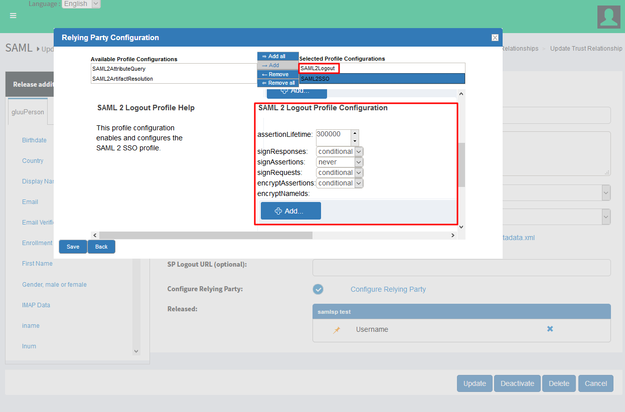 Add SAML TR Logout profile · Issue #1501 · GluuFederation/oxTrust · GitHub
