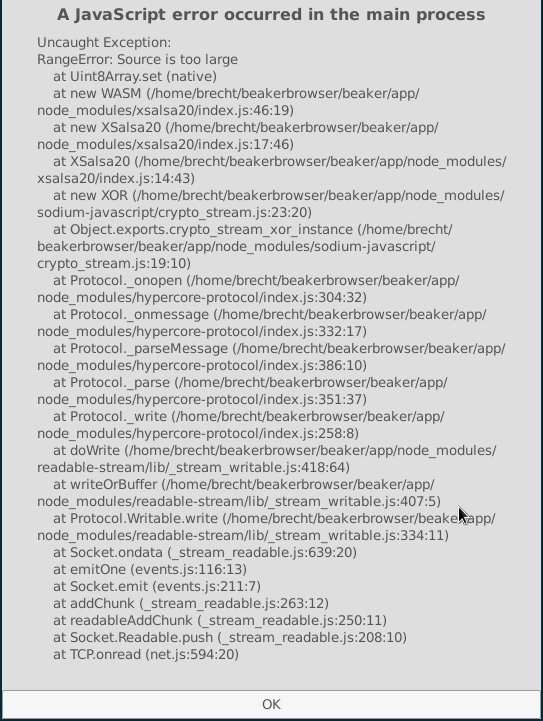 Error while idling rotonde. · Issue #760 · beakerbrowser/beaker · GitHub