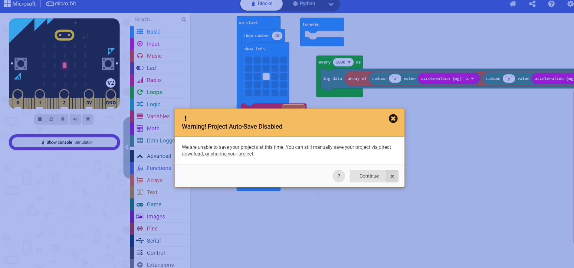 Offline app pops up project auto save disabled dialog · Issue #4210 ...