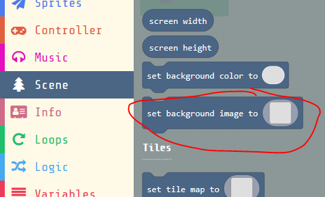 Scene.backgroundImage() as a block · Issue #190 · microsoft/pxt-arcade ...