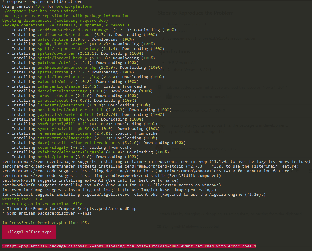 Error in PressServiceProvider.php line 165: Illegal offset type · Issue ...