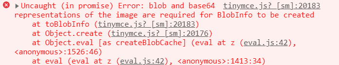 Error: blob and base64 representations of the image are required for ...