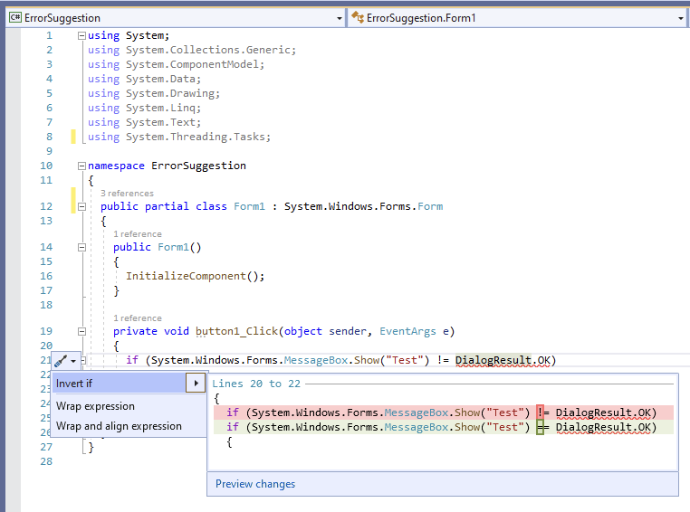 Visual Studio does not suggest import of "System.Windows.Forms" for