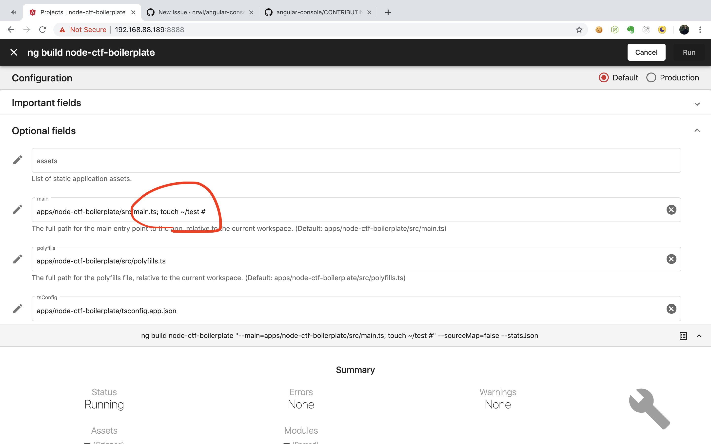 Remote code execution in local network issue 797 nrwl nx console