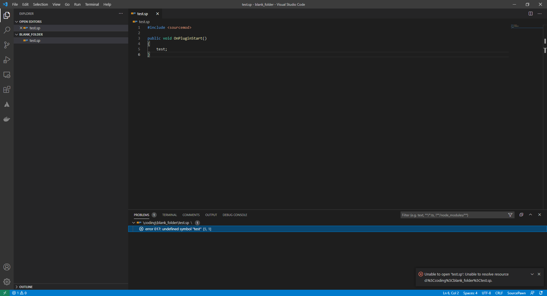 VSCode is "unable to resolve resource" · Issue #13 · Sarrus1/sourcepawn ...