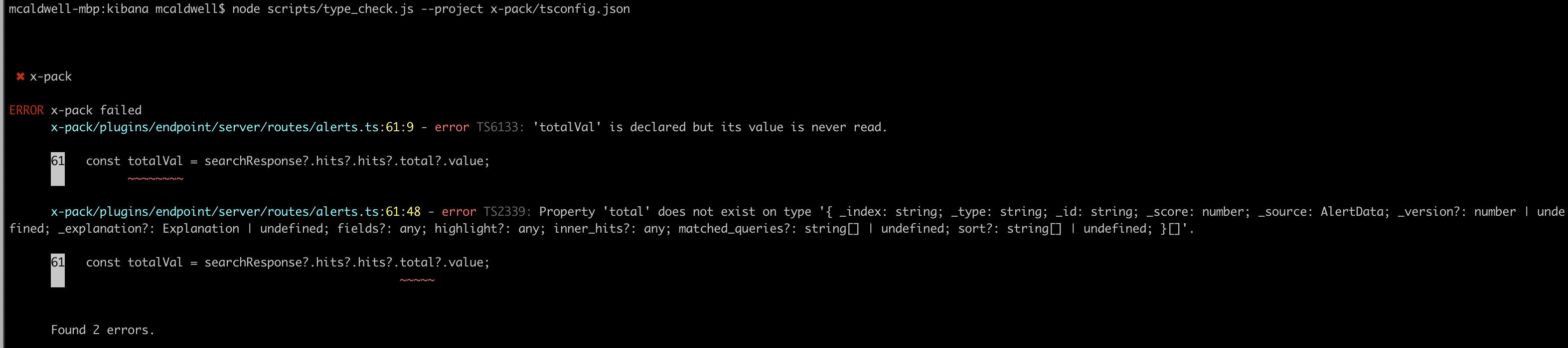 hits.total type check fails due to ES 7.0 schema updates · Issue #56694 ...
