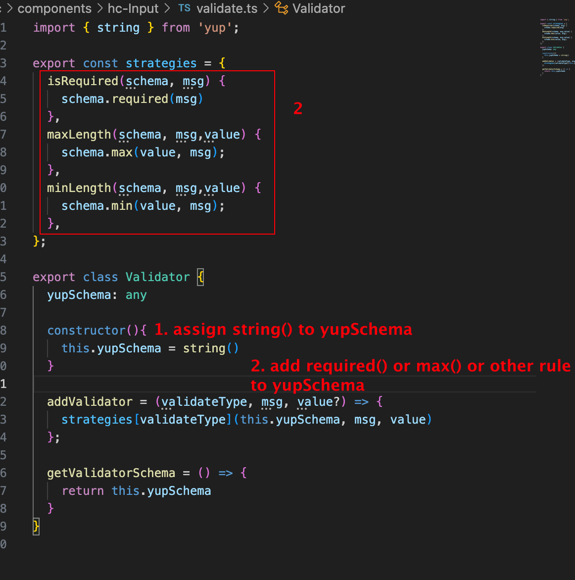 How to dynamically add rules to a string() · Issue 2031 · jquense/yup