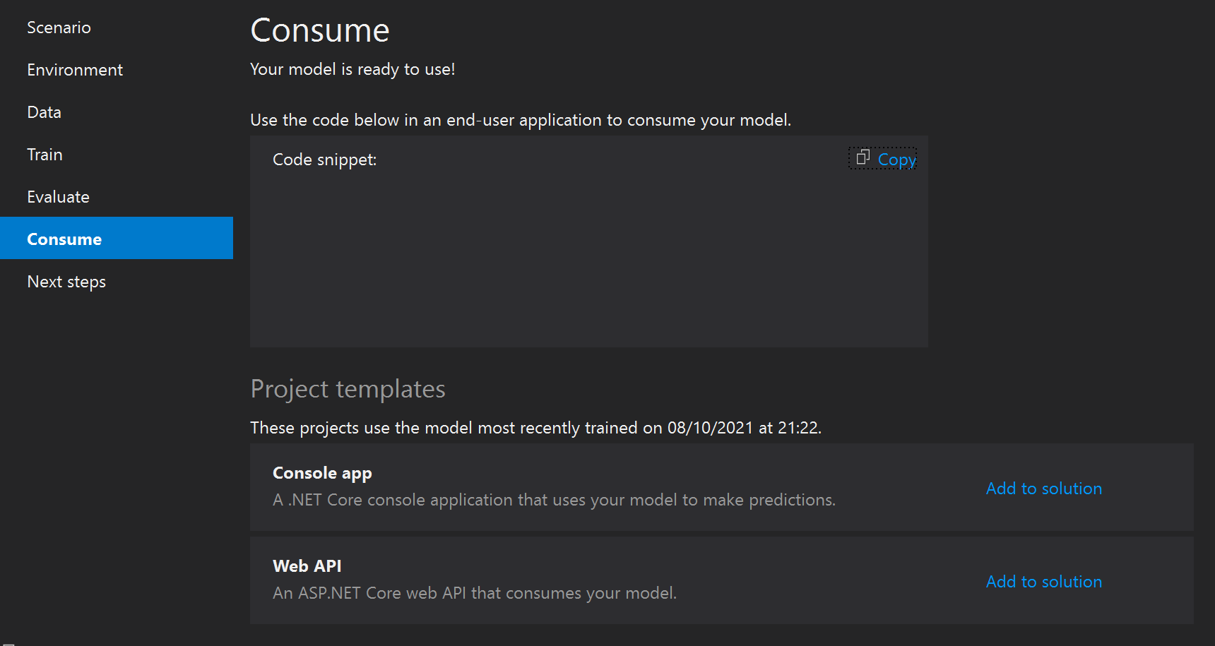 Cannot add Console app to solution and Code snippet is empty · Issue ...