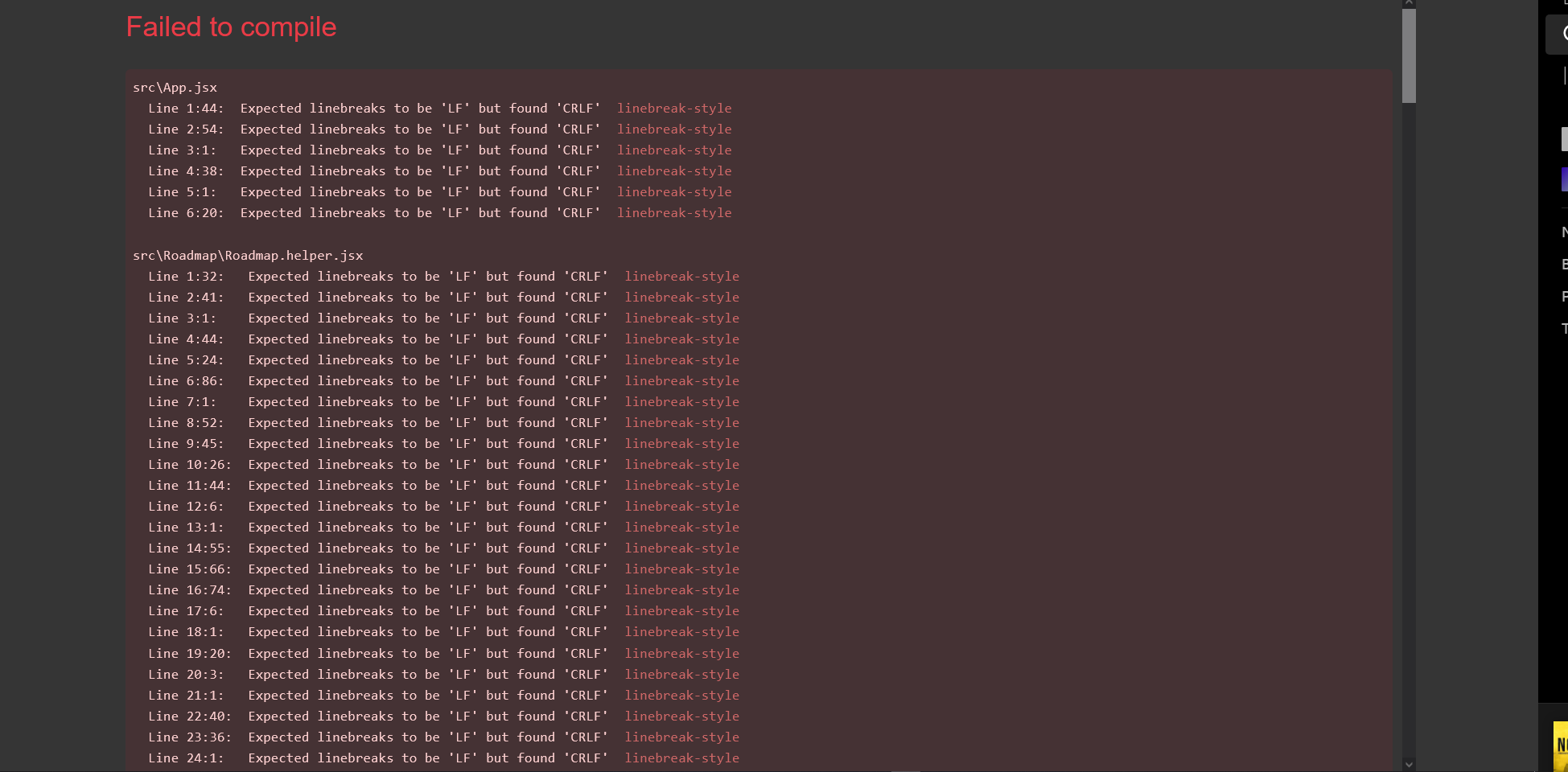 Expected linebreaks to be 'LF' but found 'CRLF' · Issue 4 · ensiasit