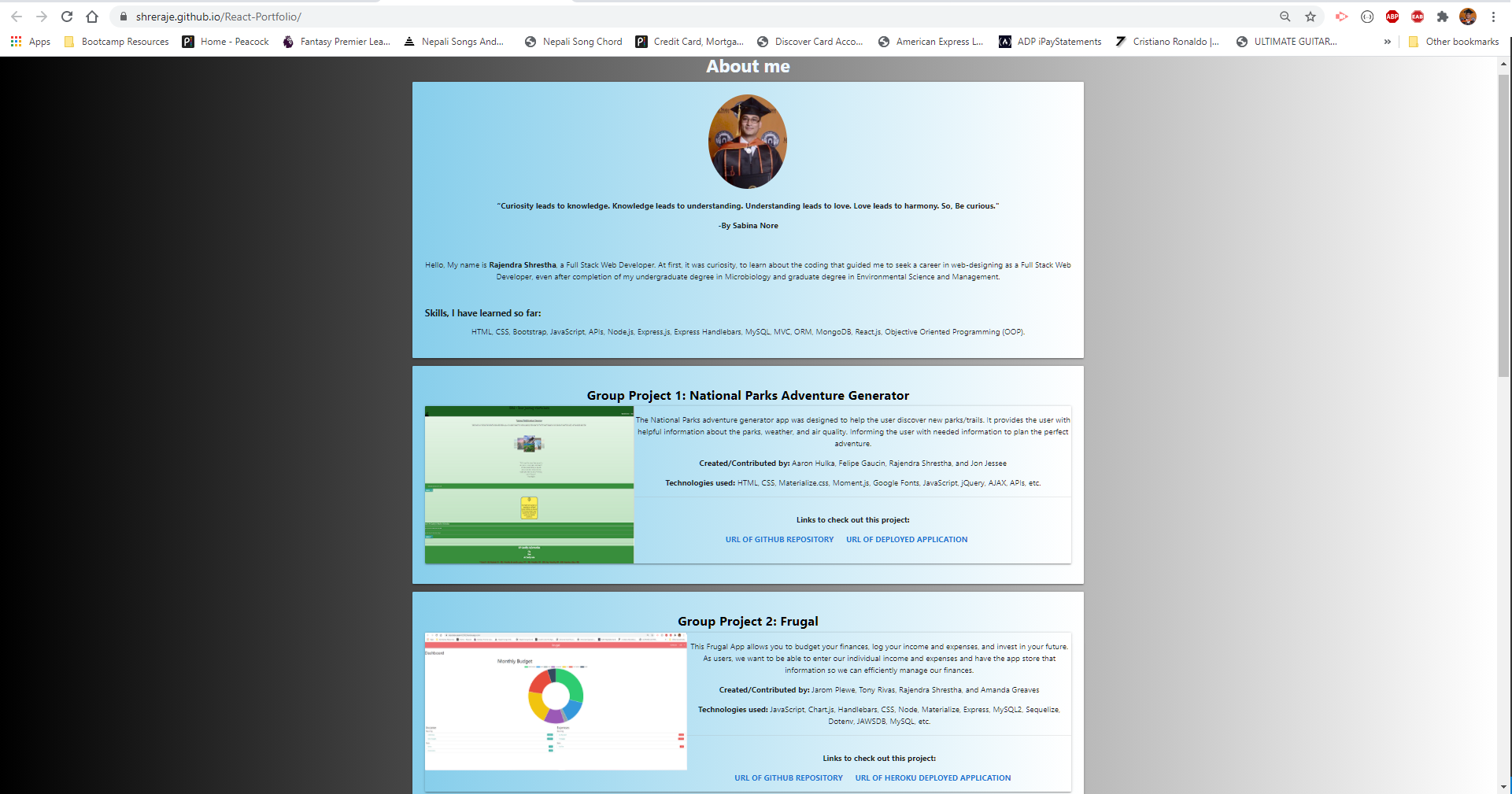 GitHub - shreraje/React-Portfolio: The main purpose of this project is ...
