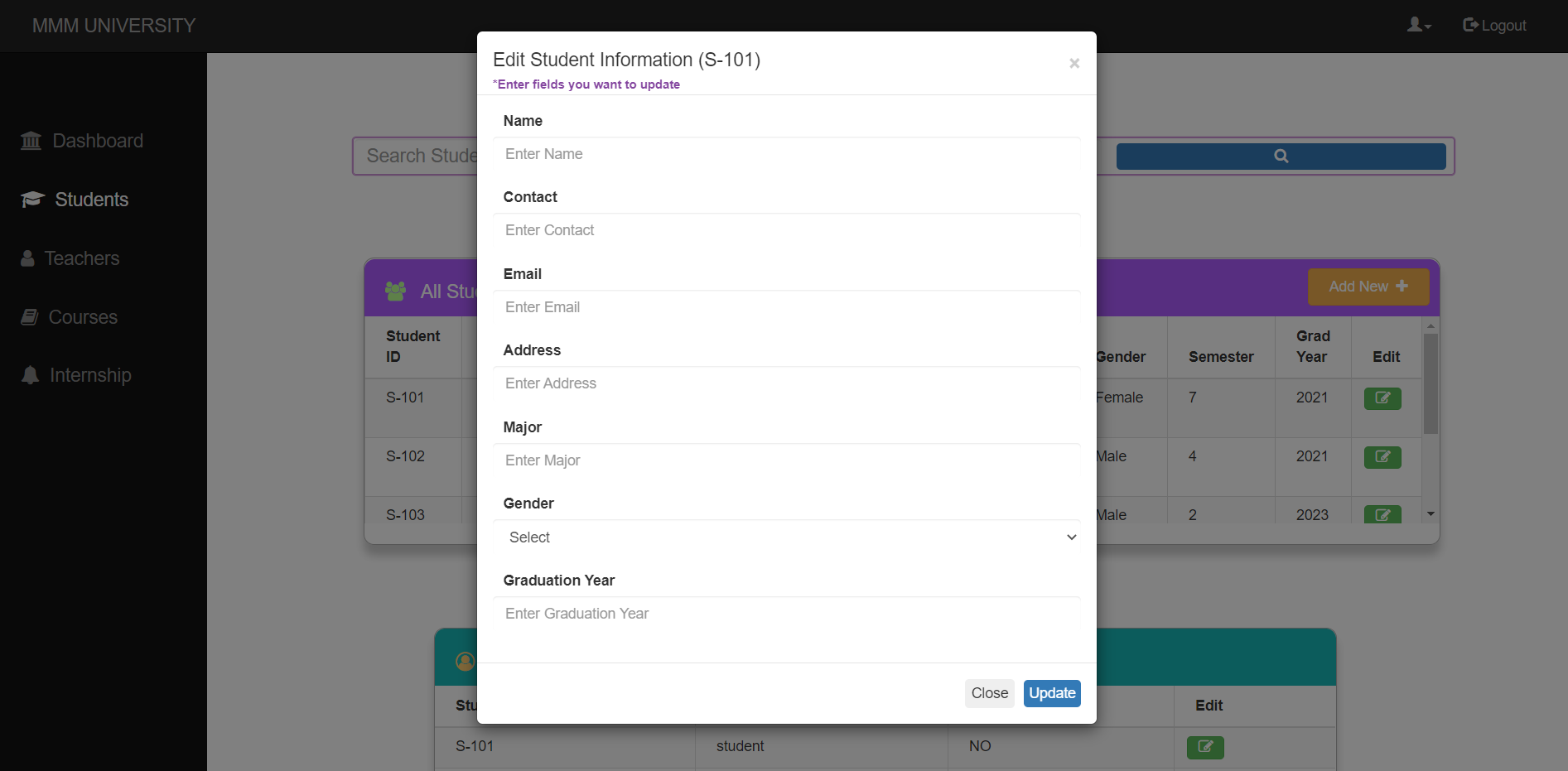 GitHub - muneebamer/University-Management-System: A university ...