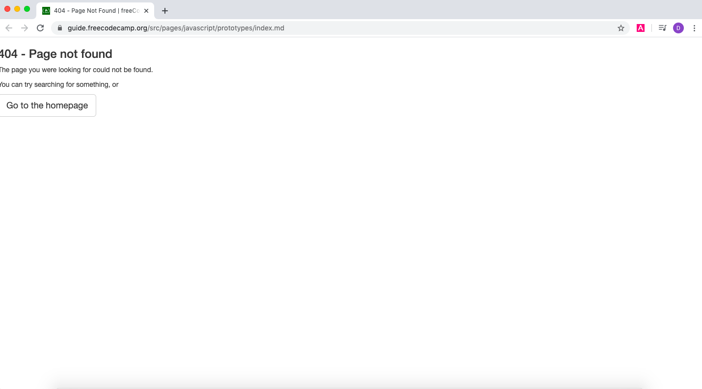 404 error when clicking prototype link for Javascript example · Issue ...