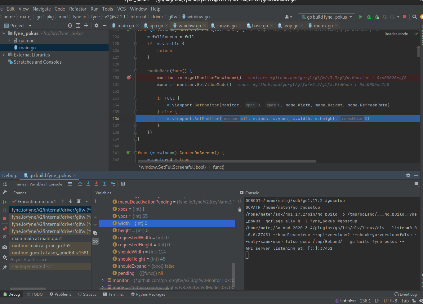 SetFullScreen(false) give error · Issue #2588 · fyne-io/fyne · GitHub
