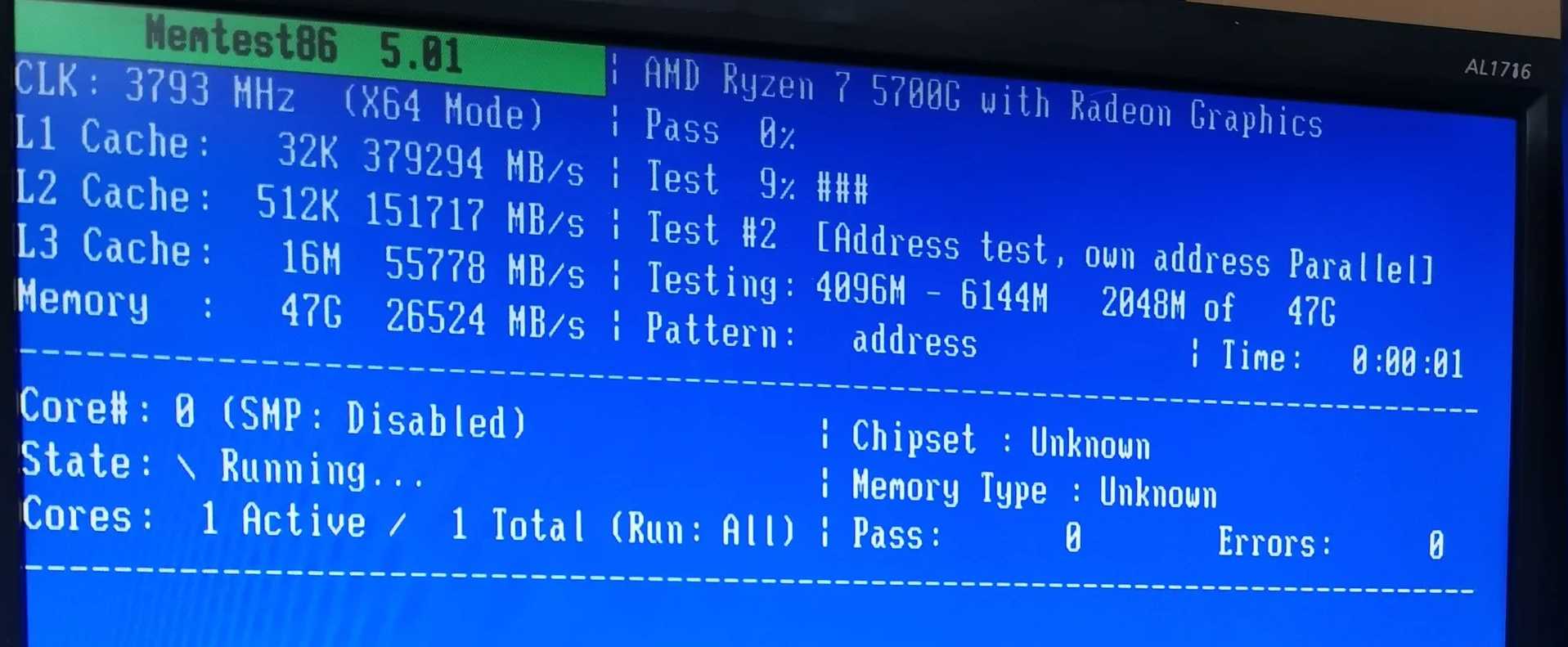 Memtest86 5 01 9percent freeze