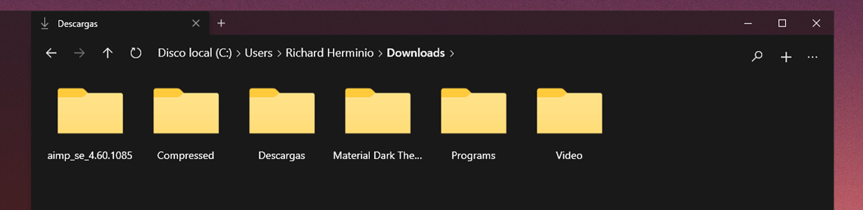 concepto files uwp oscuro