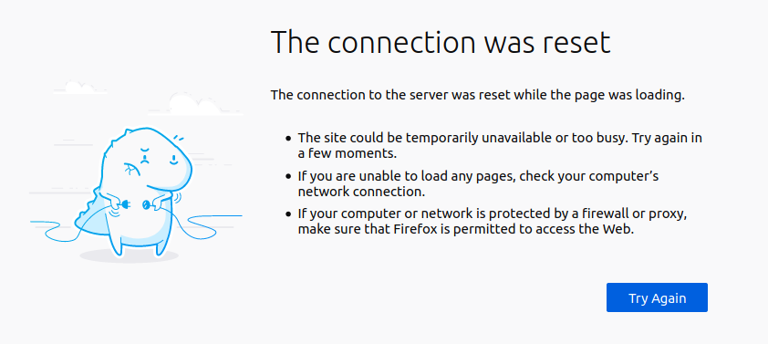 The connection was reset
