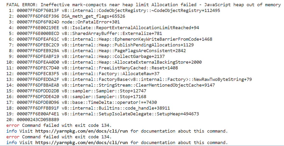 classcastexception: cannot be cast to Images High... FATAL ERROR: Ineffective mark-compacts near heap limit Allocation ...