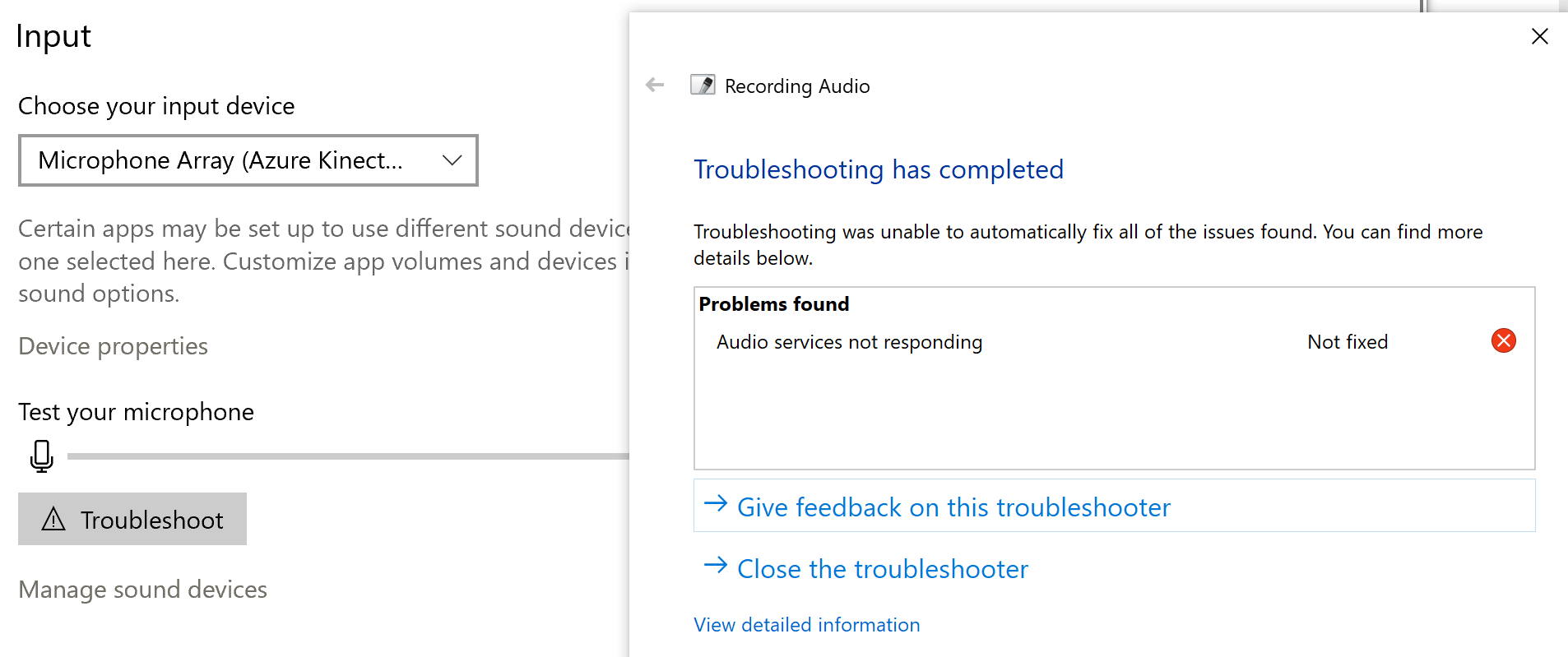 Azure Kinect Viewer Failed to start microphone · Issue 1001 · microsoft/AzureKinectSensor