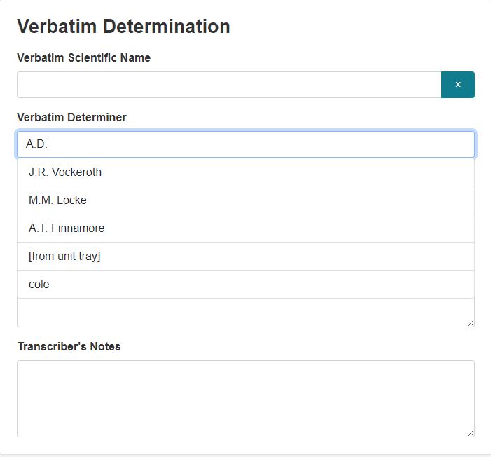 Verbatim Determiner shows list of previous entries but doesn't filter ...