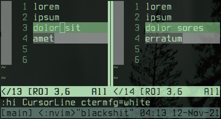 CursorLine highlighting broken in diff without ctermfg · Issue #16295 ...