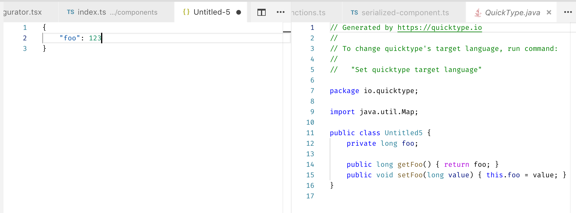 Quicktype is not generating java class on vscode · Issue #1150 ...