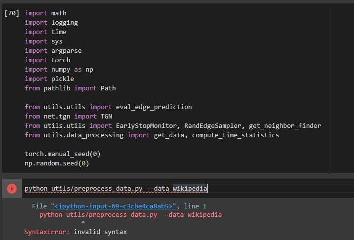 Getting error while running the codes · Issue #1 · KimMeen/TGN · GitHub