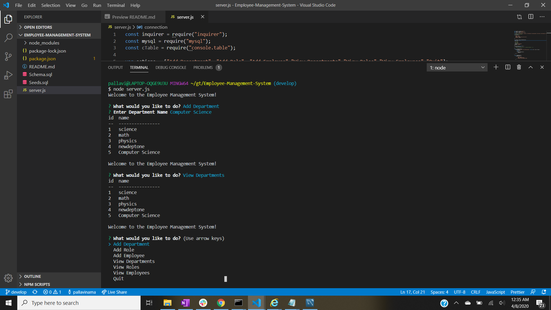 GitHub - pallavinama/Employee-Management-System · GitHub
