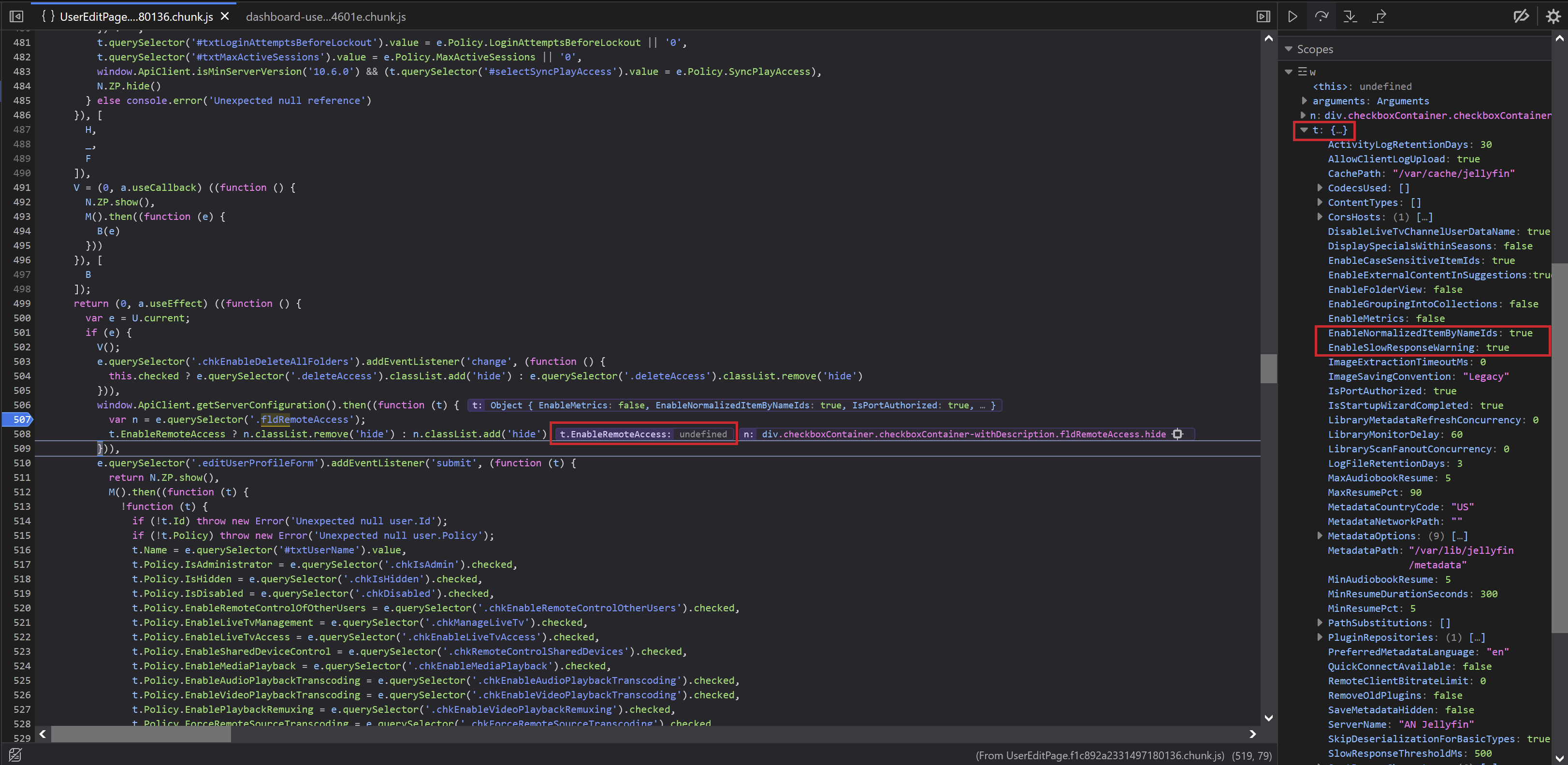 Remote access control checkbox not visible in edit user page · Issue