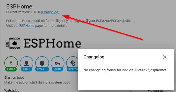 changelog link not working in Home Assistant Supervisor (minor bug ...