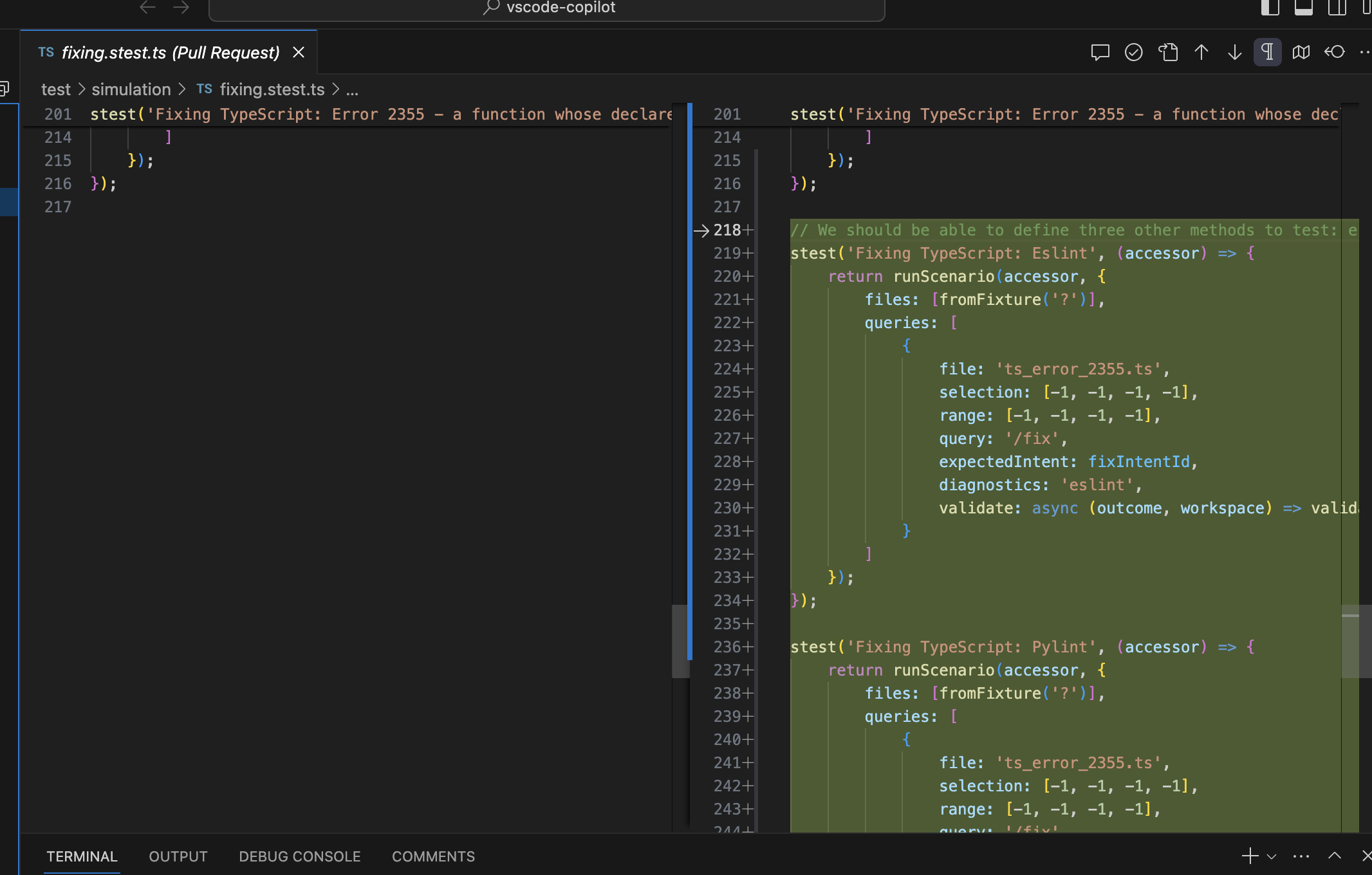 [Bug]: Sash to expand diff editor appears to be shorter than full ...