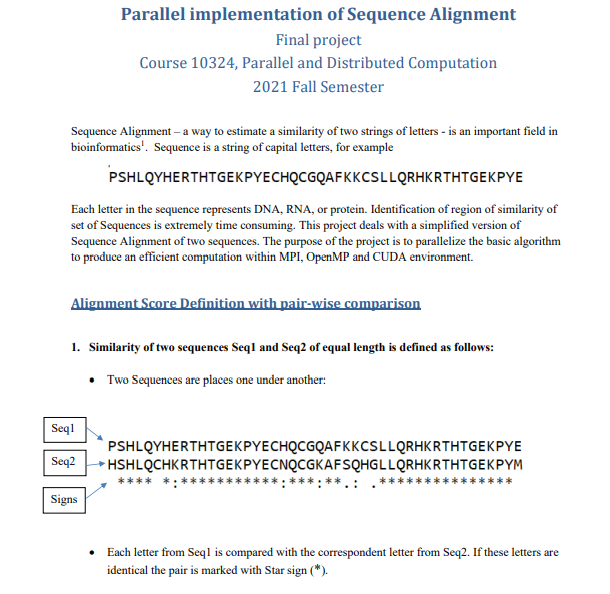GitHub - Paznah123/Parallel-Sequence-Aligment: DNA comparison algorithm ...