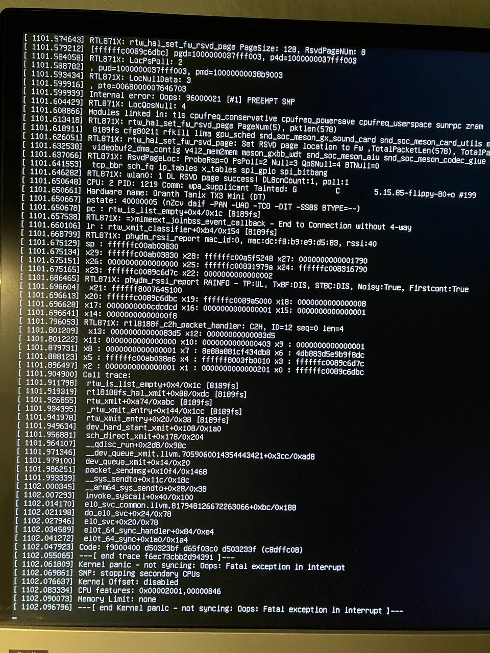 s905w+rtl8189FTV kernel panic · Issue #862 · ophub/amlogic-s9xxx ...