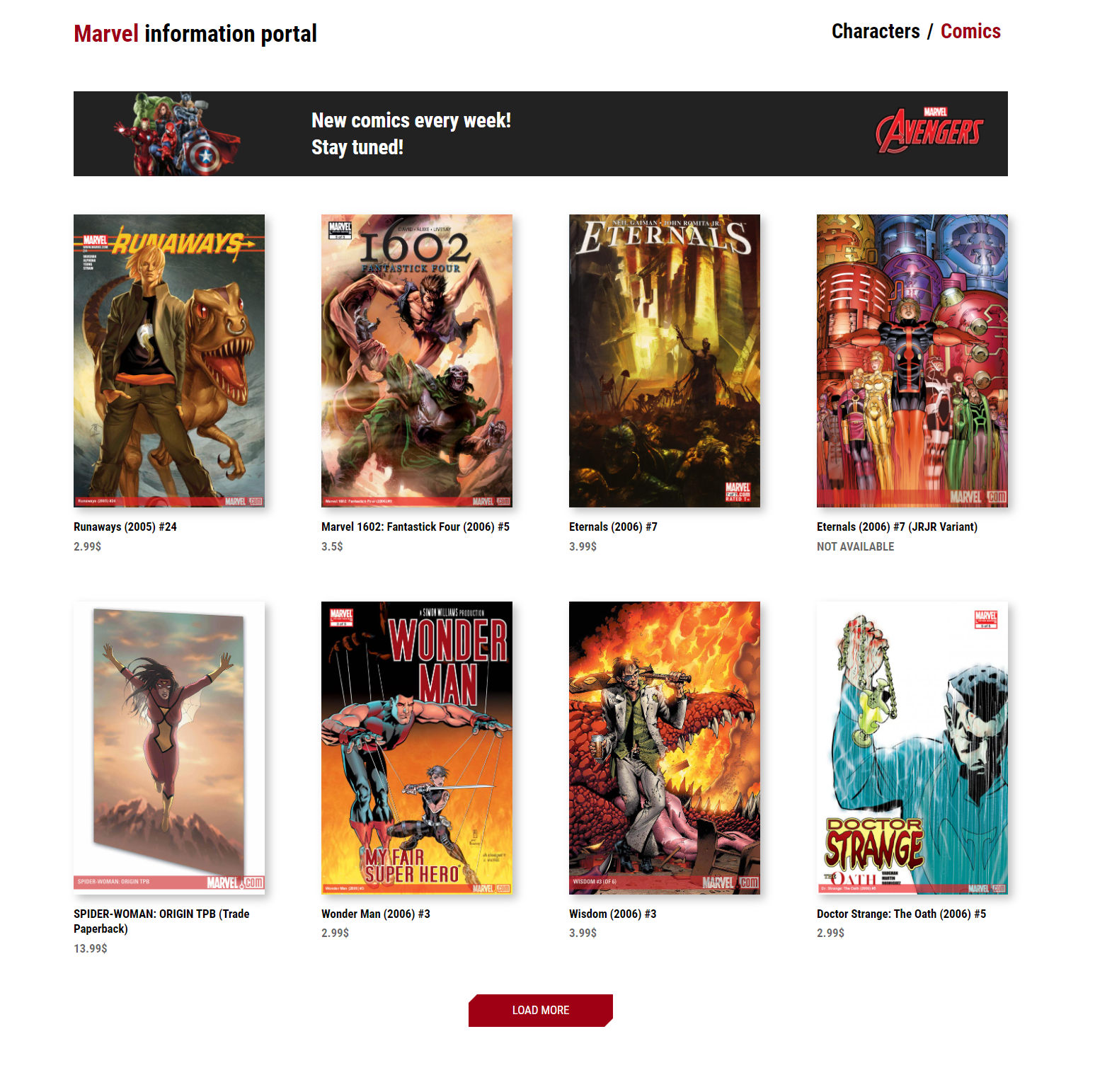 GitHub - anackis/Marvel-Wiki: React App on Marvel API (React, API ...
