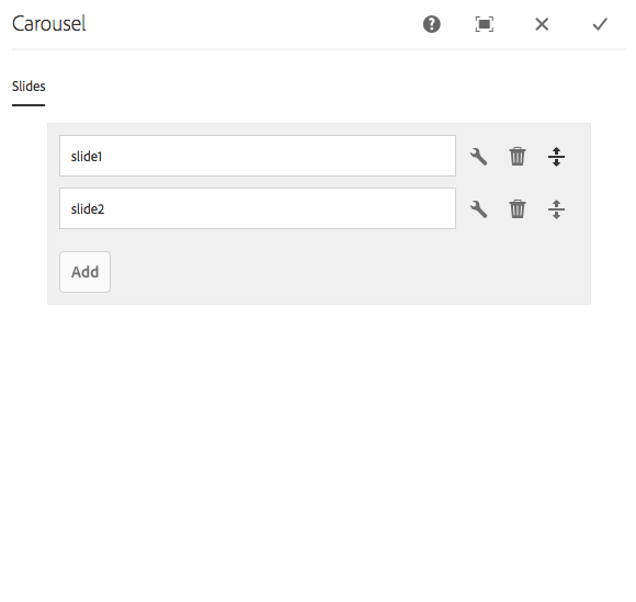 [Carousel] Edit a child item from the edit dialog of the carousel ...