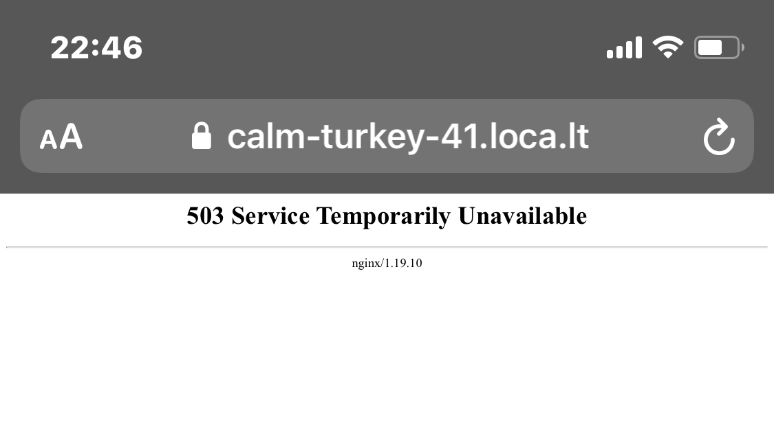 ありません 503 Error (Service Unavailable) after new installation - Technical